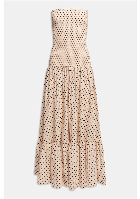 Weili Zheng long smocked bandeau cotton muslin dress with polka dots WEILI ZHENG |  | S26DL13PD03